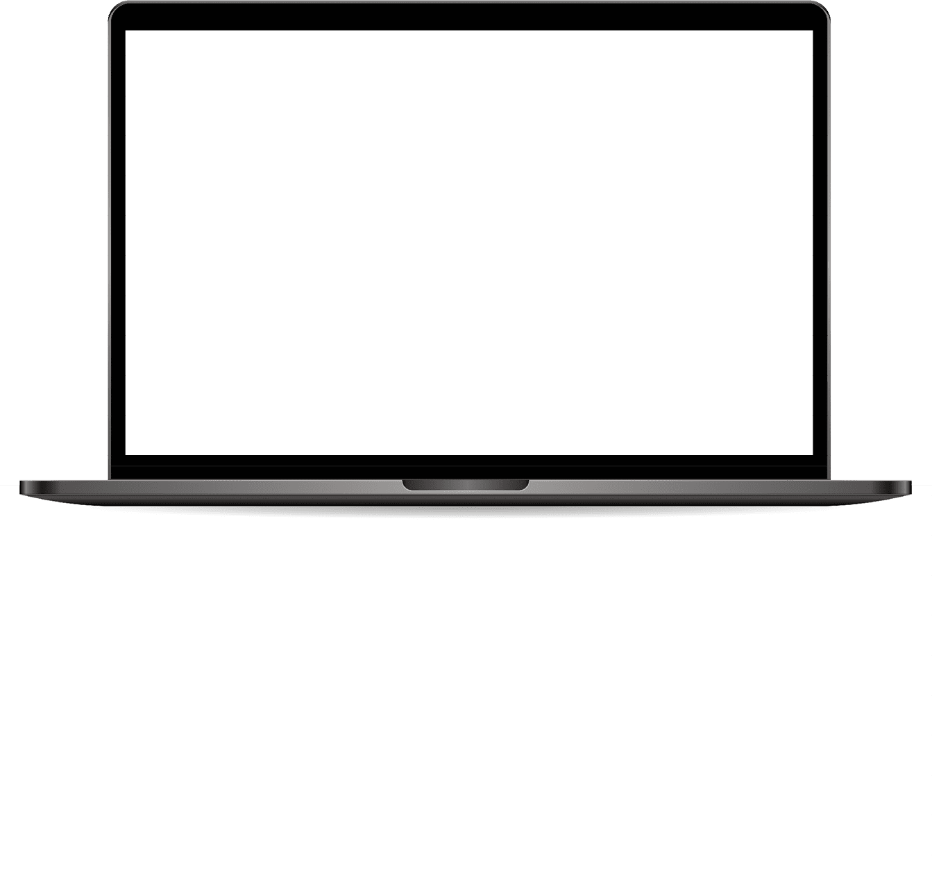 Blank laptop screen mockup illustration