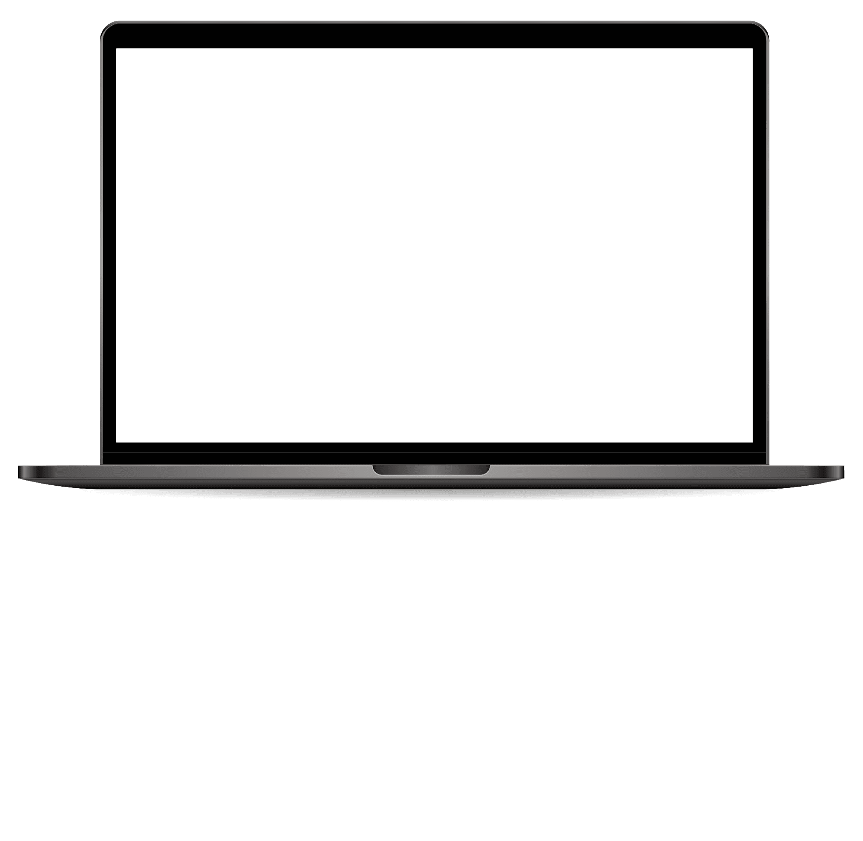 Blank laptop screen mockup illustration