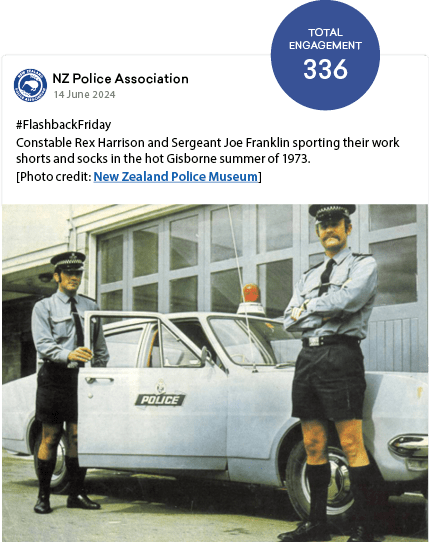 #FlashbackFriday Constable Rex Harrison and Sergeant Joe Franklin sporting their work shorts and socks in the hot Gis...